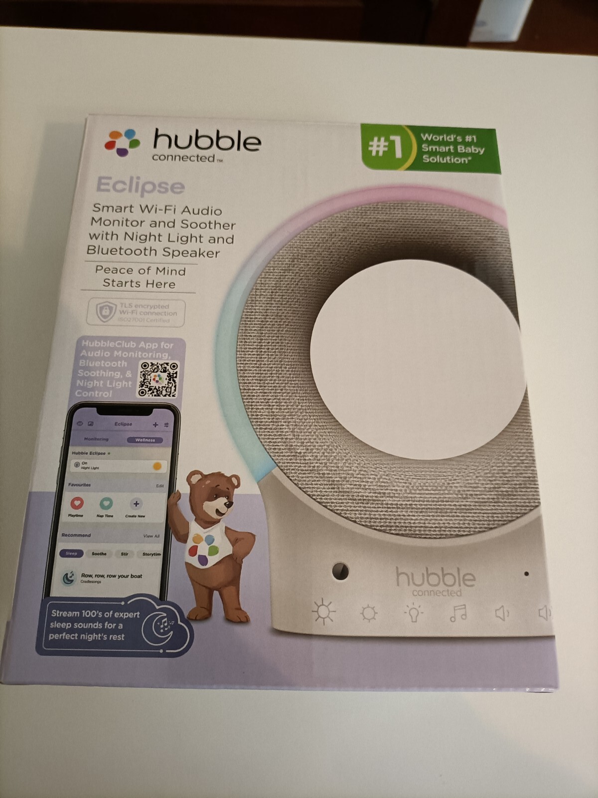Baby monitor Hubble Connected Eclipse Monitor Audio Wifi Intelligente a 7 colori