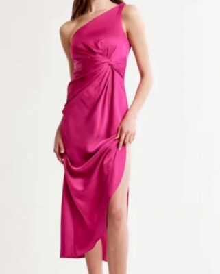 abercrombie and fitch formal dresses Rent Abercrombie & Fitch Long Sleeve Satin Draped Dress In Green