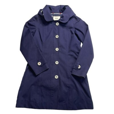 Hatley Navy Blue Removable Hood Trench Coat US 8