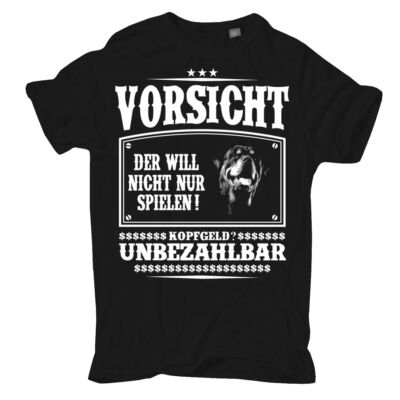 Herren TShirt Rottweiler S bis 8XL VORSICHT der will nicht nur spielen Hunde Dog