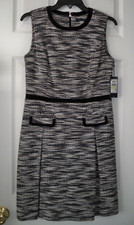 Tommy Hilfiger Black Ivory Brown Sleeveless Dress - NEW - size 4