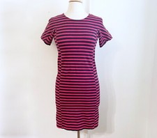 J.Crew Striped Multicolor Cotton Blend Short Sleeve Dress XXS 00 EUC