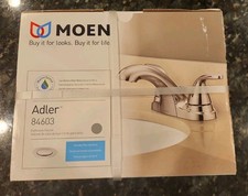 Moen Adler 84603 Chrome Finish Centerset Bathroom Faucet WaterSense Certified