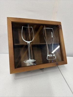 Wooden Wine Storage And Display Box - Decorative Table Top Piece