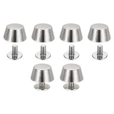 12mm / 1/2" Purse Handbag Feet, 6 Sets Round Flat Studs Silver