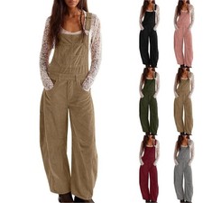 2026 Damen Cord Weites Bein Latzhose Baggy Ju...