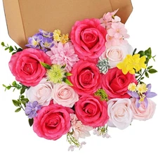 Artificial Flowers, Fake Flowers, 30Pcs Silk Flowers with Stem for DIY Flower...