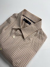 Banana Republic Slim Fit Dress Shirt Large 16 - 16 1/2 Multicolor Plaid Check