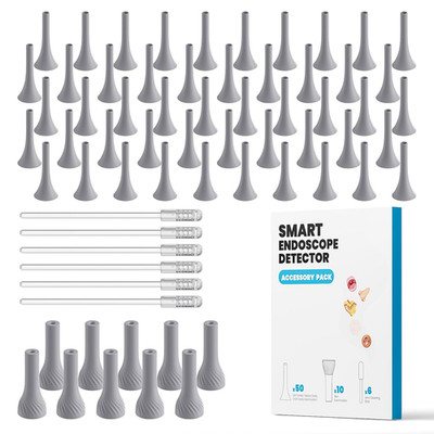 Digital Otoscope Ear Camera Specula Tips, 50 Silicone Specula Tips, 10 Skin Cove