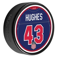 USA Hockey Jersey Back Puck - Quinn Hughes #4...