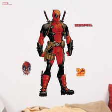 Marvel Deadpool Wall Decal - 28" Deadpool Bedroom Decor Peel and Stick Vinyl Wal