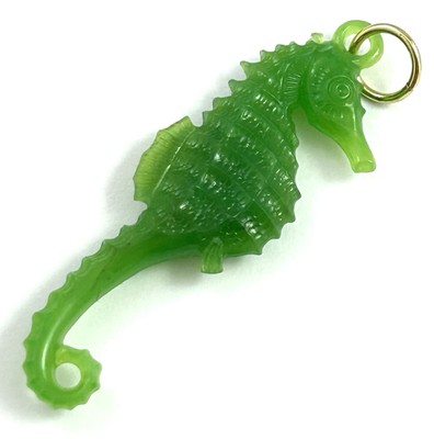 Seahorse Charm Necklace Pendant Green Plastic Jewelry For Women Gift Beach Ocean