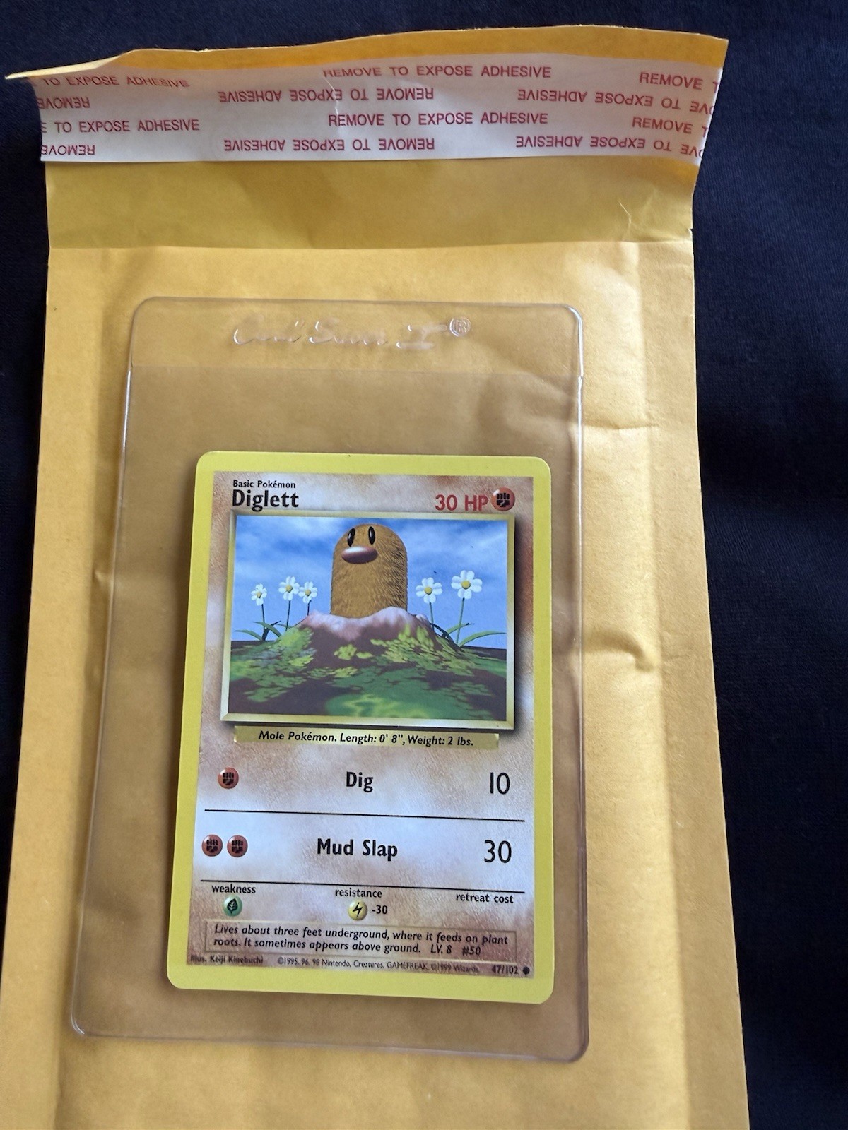 Diglett 47/102 Near Mint NM Common Base Set Pokemon Card 1999 WOTC