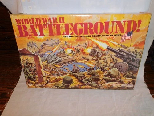 1983 WORLD WAR 2 BATTLEGROUND TOY PLAY SET BOX ONLY - MADE BY PAC/PHOENIX  TOYS