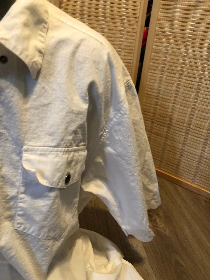 Harley Davidson Button Up Shirt Biker Motorcycle White With Black Stripe 2XL - Image 3 of 4