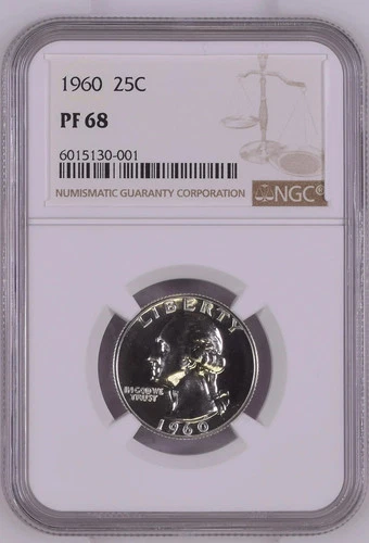 1960 Quarter Dollars Silver Coinage NGC PF-68