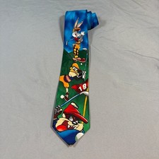 Vintage Looney Tunes Tie Men  s Golf Bugs Bunny Daffy Duck Tasmanian Devil 1996