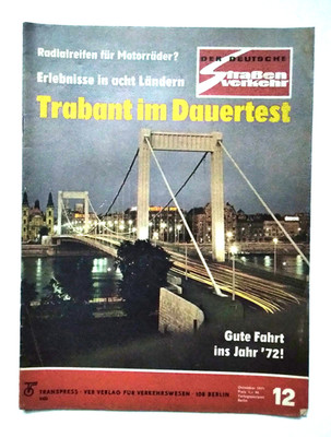 German Road Traffic 1971 No. 12 Trabant in Endurance Test GDR Magazine