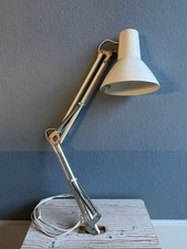 Alte Architektenlampe Schreibtischlampe Klemmleuchte Metall 70er weiß tip top 1a