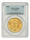 1908 $20 NM Gold Saint Gaudens PCGS MS66 Gold Double Eagle