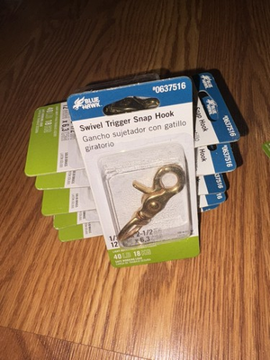#ad #ad Lot Of 6 Blue Hawk 1 2quot; Round Eye Swivel Trigger Snap Hook 40lb Brass #0637516 $9.99