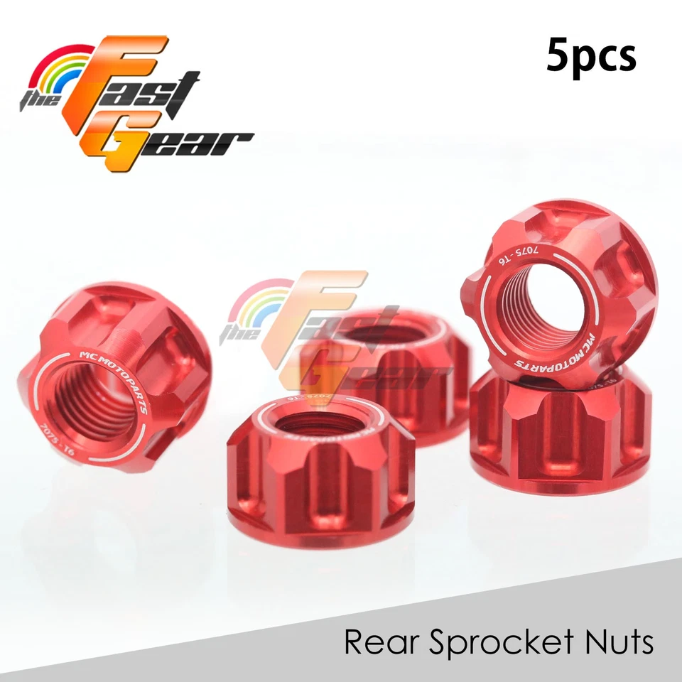 Tuerca de piñón trasera de aluminio ROJA para Triumph Tiger 900 98-01 00 99 Foto 2 de 4