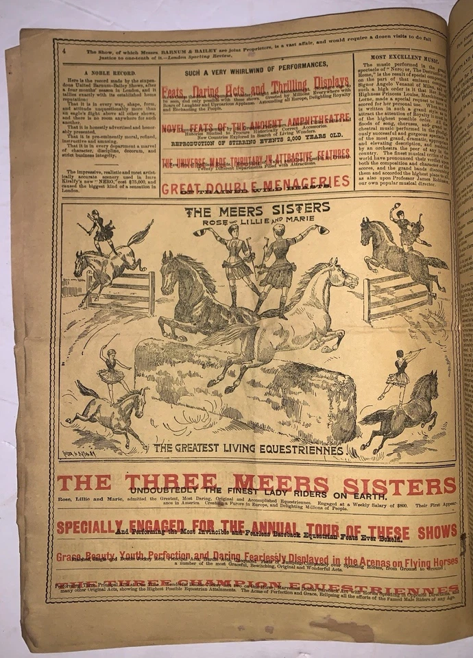 1891, BARNUM & BAILEY, GREATEST SHOW ON EARTH PROGRAM, PHILADELPHIA, CIRCUS - Image 4 of 4