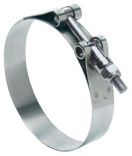 Ideal 300100300553 Silver Stainless Steel SAE 68 Band T-Bolt Hose Clamp