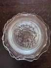Vintage Clear Depression Glass Dessert Plates Set of 4 Scalloped Floral 5”