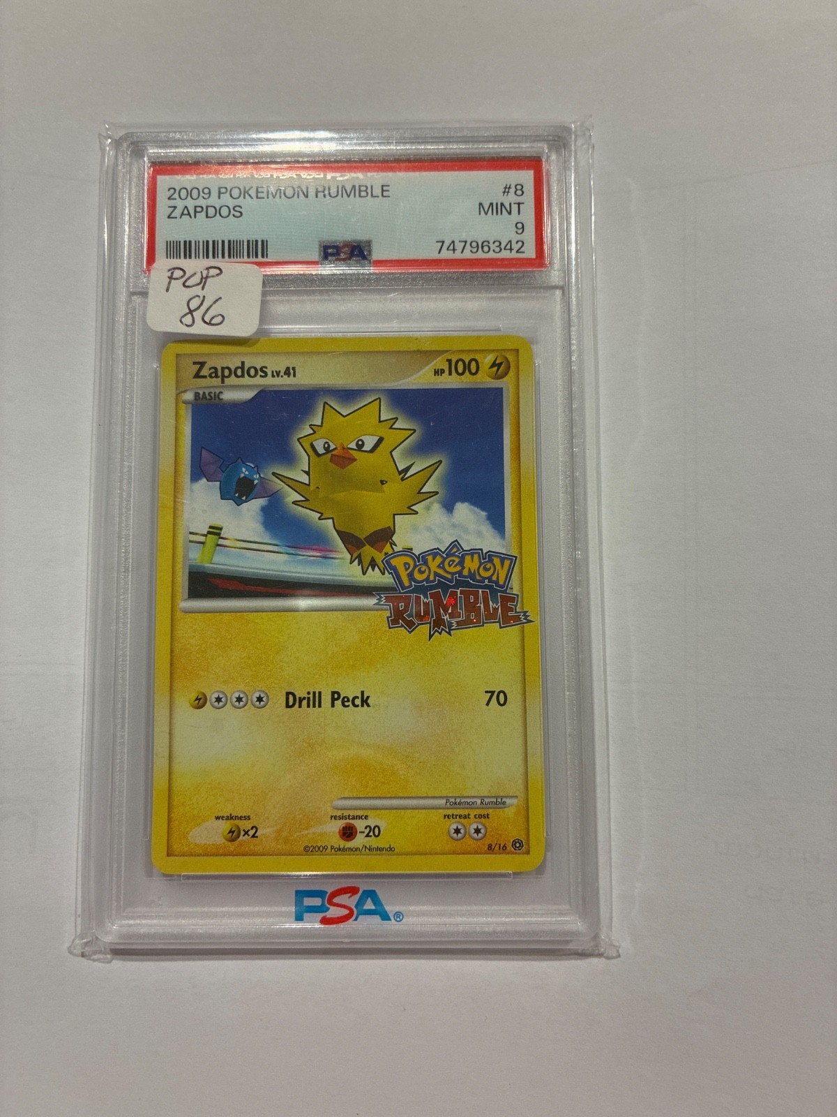 Zapdos 8 Pokemon Rumble PSA 9!Low Pop