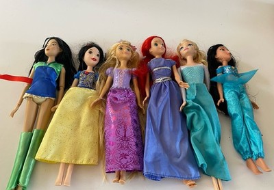 Disney Prinzessin Puppen Konvolut x6 Mulan Rapunzel Elsa Arielle Schneewittchen Jasmin
