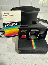 Vintage Polaroid SX-70 OneStep Time-Zero Rainbow Stripe Camera TESTED WORKING