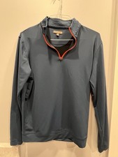 Peter Millar Mens Quarter Zip In Gray Size M-...