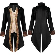 Long Frock Trench Tail Coat Tuxedos Vintage Men Victoria Prince Halloween Jacket