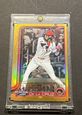2025 TOPPS CHROME ELLY DE LA CRUZ ALL-STAR GAME GOLD REFRACTOR SP #’d 44/50!