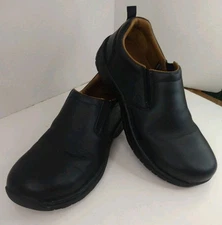 Men's 8.5 D Black Leather Red Wing Slip Resistant Slip On Work Shoes Safety Toe