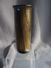 Isle of Wight Azurene Gold cylinder vase c1980s