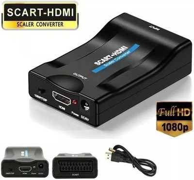 SCART To HDMI Converter Adapter Composite Video Audio Adaptor SKYBOX DVD 1080P