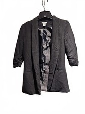 Bar III open lined blazer with ruched sleeves size s