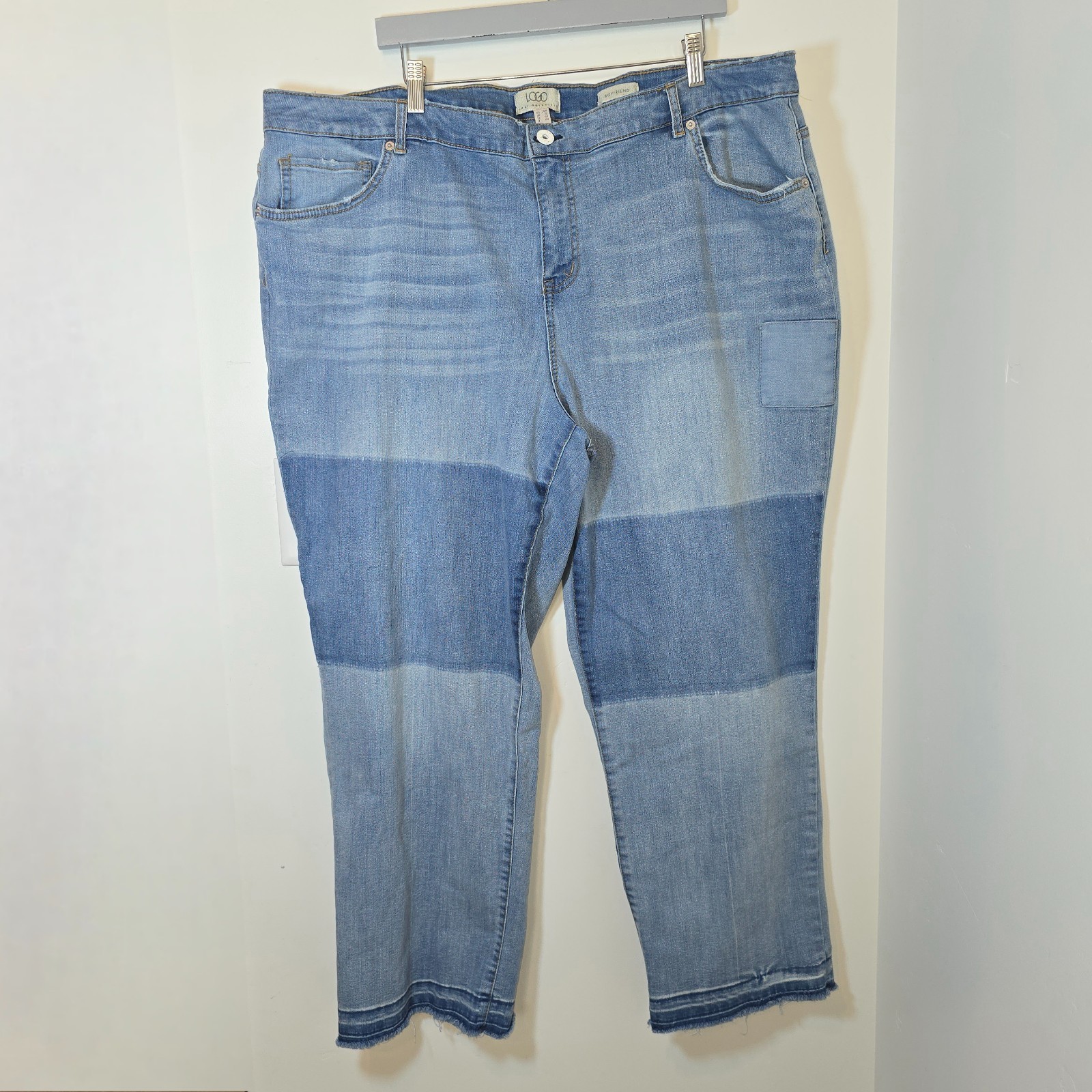 LOGO Lori Goldstein Patchwork Boyfriend Jeans 24 … - image 2