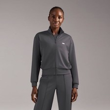 FIGS Women Gray Lamble Full-Zip Scrub Jacket S - Medical Solid  