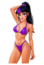 2692 Punchline Sticker, Made In USA, Laminated, Waifu, Busty, Curvy
