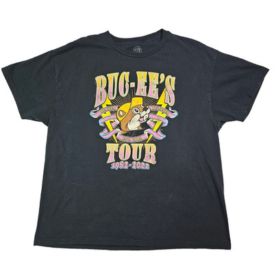 Buc-ees T Shirt XL Men's Black Beaver Believer Tour 1982 2022 Tee