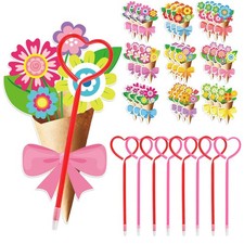 36 Sets Mother's Day Appreciation Gifts Heart Ballpoint Pens with Floral Bouquet
