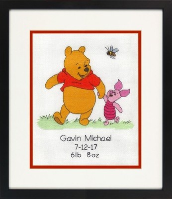 Dimensions Counted Cross Stitch Kit Birth Record Winnie the Pooh