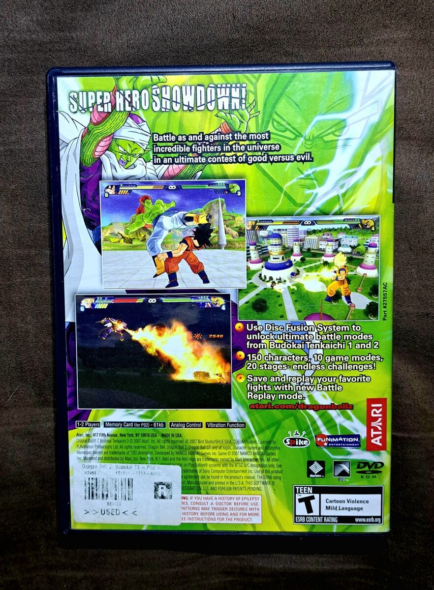 RARE Dragon Ball Z Budokai Tenkaichi 3 Sony PlayStation PS2 VIDEO GAME FREE  SHIP 742725275577