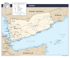 Yemen Road Highway Transportation Map Country Nation Poster Print