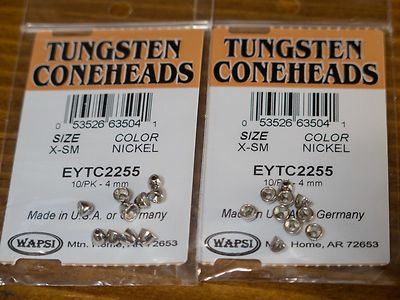 Wapsi Tungsten Coneheads - 4.0mm Nickel - 2 packs of 10!