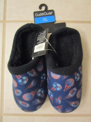 NWT ~ CUDDL DUDS Boys Fleece Clog SLIPPERS ~ L (5-6) ~ $22.00 ~ BALL SPORTS