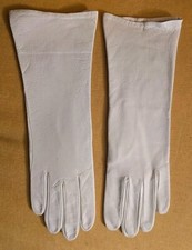 Vintage White Leather 11" Long Opera Gloves Sz 6 1/2 France